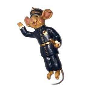 Kurt Adler - Hole in the Wall Gang "On the Beat" Police Mouse Ornament - W1450
